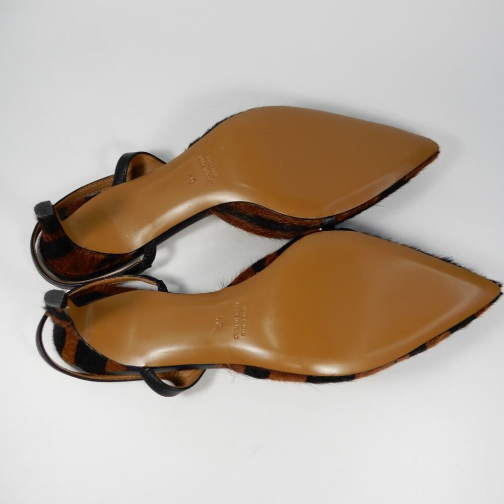 ATP ATELIER Riano Asymmetrical Slingback Pumps 40 10 Animal Calf Hair NEW $590 - Picture 8 of 16
